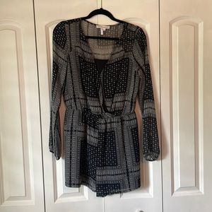 BCBGeneration Black & White Printed Romper